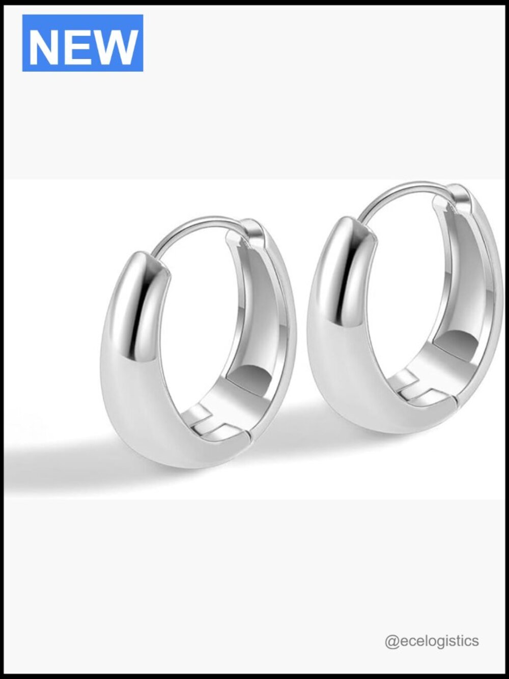 14K Gold Plated Chunky Huggie Hoop Earrings - Hypoallergenic Lightweight